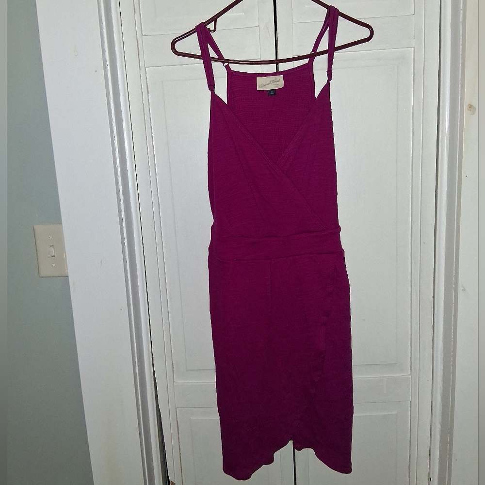 Universal Thread Magenta Asymmetrical Sleeveless Wrap Dress